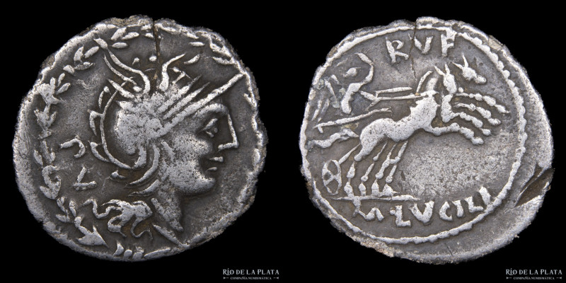 Roman Republic. M. Lucilius Rufus 101BC, AR Denarius. Rome mint. 19.5mm; 3.45g; ...