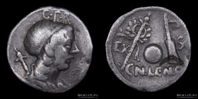 Roman Republic. Cn. Cornelius Lentulus Marcellinus 76-75BC, AR Denarius