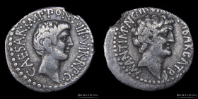 Roma Imperatorial. Mark Antony and Octavian 41BC. AR Denarius