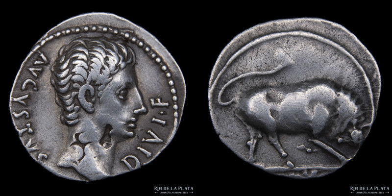 Augustus 27BC-14AD, AR Denarius. Lugdunum mint (Struck 11-10BC) 19.5mm; 3.75g; 7...