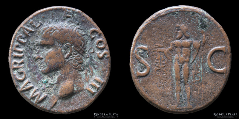 Agrippa under Gaius (Caligula) 37-41AD, AE As. Rome mint (Struck 37-41AD) 28.6mm...