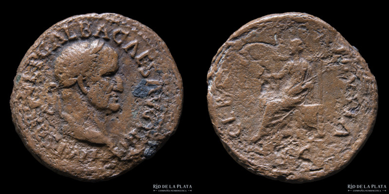 Galba 68-69AD, AE As. Rome mint (Struck late summer 68AD, Galba arrival to Rome)...