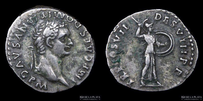 Domitian 81-96AD, AR Denarius. Rome mint (Struck 81AD) 18.5mm; 3.21g; 5h. A: IMP...
