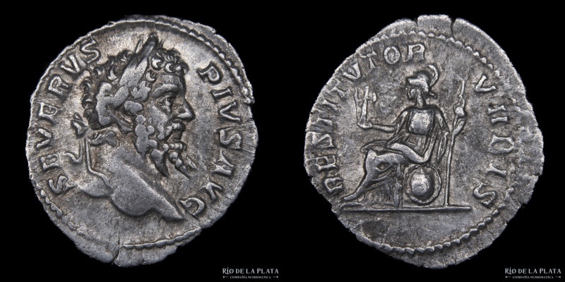 Septimius Severus 193-211AD, AR Denarius. Rome mint (Struck 202-210AD) 20.6mm; 3...