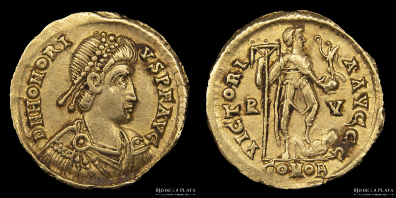 Honorius 393-423AD. AV Solidus, Ravenna mint (Struck 402-406AD) 21.0mm; 4.37g; 6...