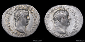 Caesarea, Cappadocia. Vespasian with Titus 69-79AD. AR Didrachm