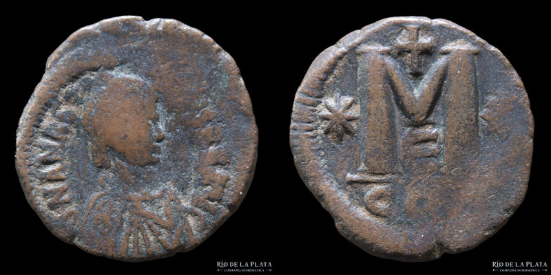 Byzantine. Justinian I 527-564AD. AE Follis (40 nummi), Constantinopolis mint 52...