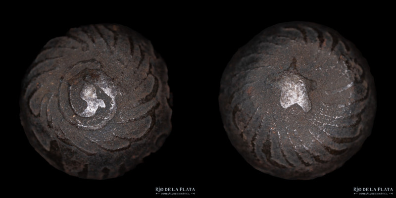 Indonesia, Surabaya (Java) c.1950's, Iron bullet, hand-made, acid-etched iron as...