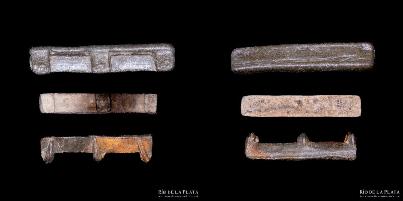 Malaysia & Indonesia. 3 x Clasp Money. Century 18-19AD. "Small Clasp Money". Tin...