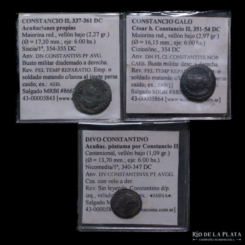 Roma. Dealer´s lot x 3 coins late empire. Including: Divo Constantine, Constanti...