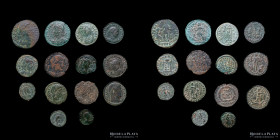 Roma. Lot x 14 coins late empire, different emperors