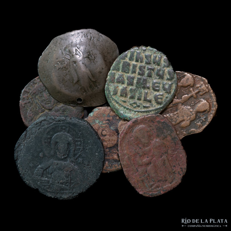 Byzantine. Lot x 7 different AE coins. All Fine - Very Fine to classify. Sold as...