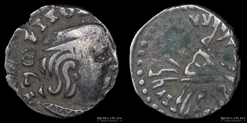 India. Western Satraps. Rudrasena II 255-276AD. AR Drachm. 14.0mm; 2.03g; 11h. A...