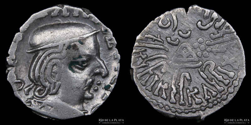 India. Western Satraps. Bhartrdaman 276-295AD. AR Drachm. 14.2mm; 2.08g; 3h. A: ...