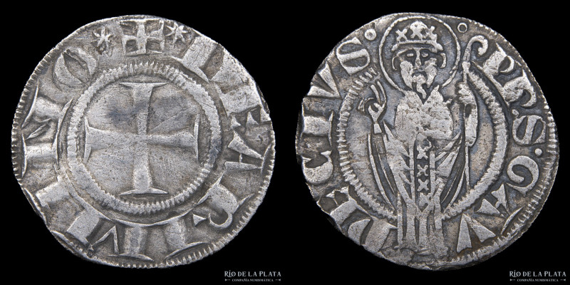 Italian States. Rimini (Autonomous City 1265-1385) AR Grosso Angotano ND. 20.5mm...