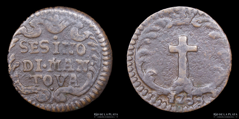 Italian States. Duchy of Mantua. Maria Theresia (1731-1738) 1 Sesino 1733. CU; 1...