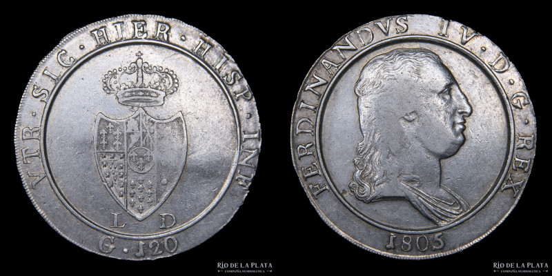 Italian States. Naples (Kingdom) Ferdinand IV (1799-1806 2nd reign) 120 Grana 18...