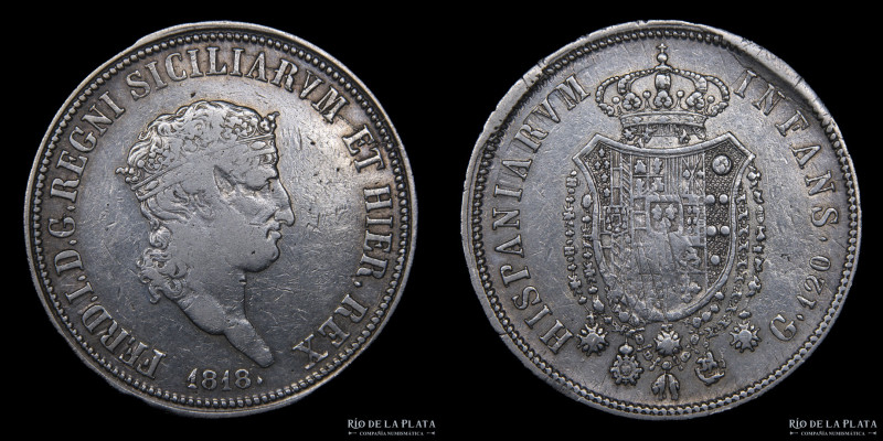 Italian States. Naples (Kingdom of Two Sicilies) Ferdinand I (1816-1825) 120 Gra...