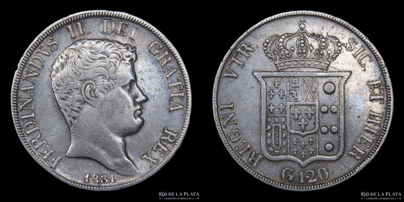 Italian States. Naples (Kingdom of Two Sicilies) Ferdinand II (1830-1859) 120 Gr...