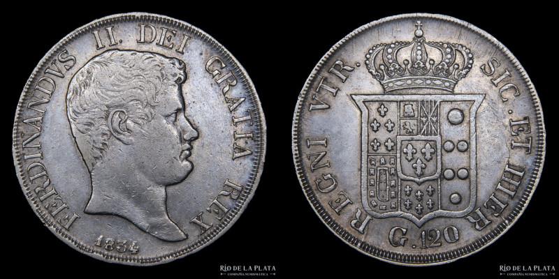 Italian States. Naples (Kingdom of Two Sicilies) Ferdinand II (1830-1859) 120 Gr...