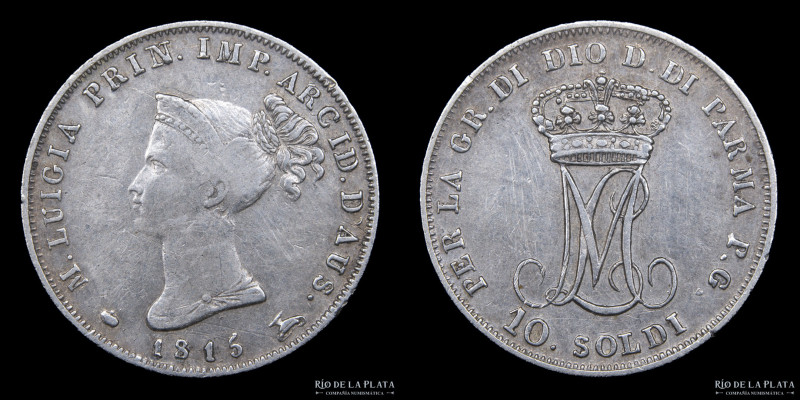 Italian States. Parma (Duchy) Maria Luigia (1815-1847) 10 Soldi 1815. AG.900; 18...