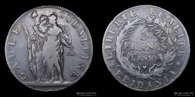 Piedmont. 5 Francs L´AN 10 (1801) KM C4