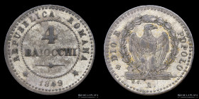 Roman Republic. 4 Baiocchi 1849 R. KM24