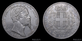 Sardinia. V. Emmanuel II. 5 Lire 1850P. KM144.2