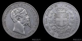 Sardinia. V. Emmanuel II. 1 Lira 1859P. KM142.1