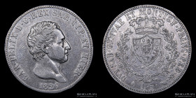 Savoy. Carlo Felice. 5 Lire 1826 L. KM116.1