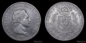 Savoy. Carlo Felice. 5 Lire 1827 P. KM116.2