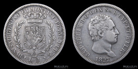 Savoy. Carlo Felice. 2 Lire 1827 L. KM122.1