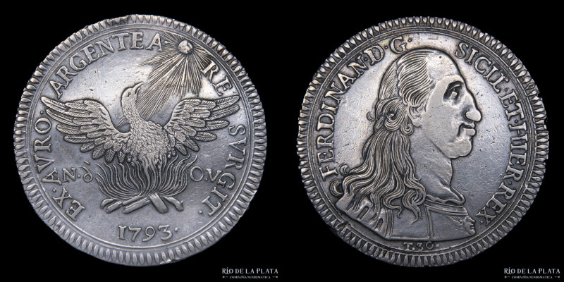 Italian States. Sicily (Kingdom) Ferdinand III (1759-1816) 30 Tari 1793. AG.833;...
