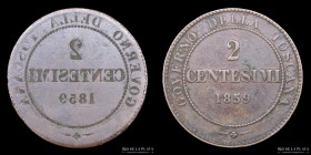Toscana. V. Emmanuele II. Brockage 2 Centesimi 1859. KM5