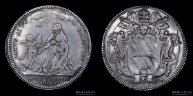Papal States. Clement XII. 1 Testone 1736. Mun 23