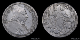 Papal States. Benedict XIV. Doppio Giulio 1754. Mun 51