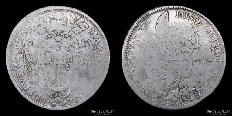 Papal States. Pius VI (1775-1799) 1 Scudo 1778 VI. AG.917; 36.0mm; 12.48g. C49.1...