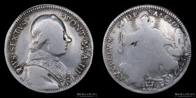 Papal States. Pius VI. 1/2 Scudo 1777. KM1213
