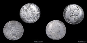 Papal States. Pius VI. Doppio Giulio 1781 and 82. Lot x2. C87a