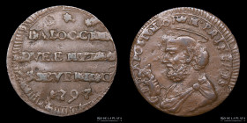 Papal States. Pius VI. 2 1/2 Baiocchi 1797. San Severino. KM3
