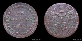 Papal States. Pius VI. 1 Baiocco 1793. Gubbio. KM171