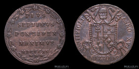 Papal States. Pius VII. 1/2 Baiocco 1816. KM1278