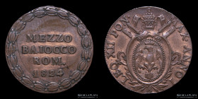 Papal States. Leo XII. 1/2 Baiocco 1826. KM1296