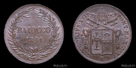 Papal States. Gregory XVI. 1 Baiocco 1841. Rome. KM1320