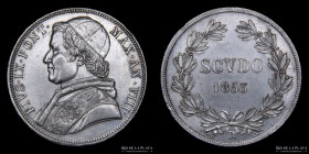 Papal States. Pius IX. 1 Scudo 1853 R. KM1336