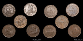 Papal States. Pius IX. 4 Soldi 1866 to 1868. Lot of 5.