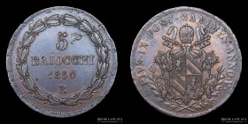 Papal States. Pius IX. 5 Baiocchi 1850 VR. KM1346