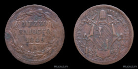 Papal States. Pius IX. 1/2 Baiocco 1849. KM1340