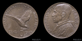 Papal States. Pius XII. 10 Centesimi 1943 KM32