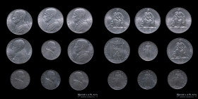 Papal States. Pius XII. 5 Lire (lot x9) KM42-KM46-KM51.1